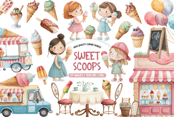 Download Ice Cream Truck Clipart Bundle - Ice cream Collection