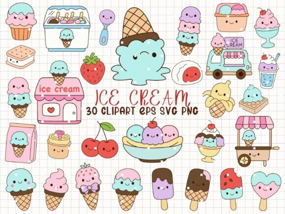 Download Ice Cream Svg Cute Dessert Clipart - Ice cream Collection