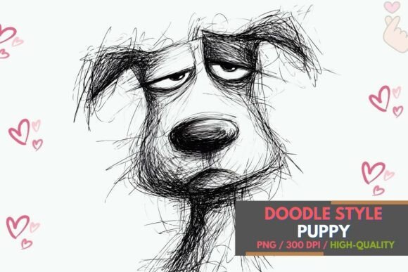 Download Scruffy Dog Sketch PNG Minimalist Art - Premium Resources