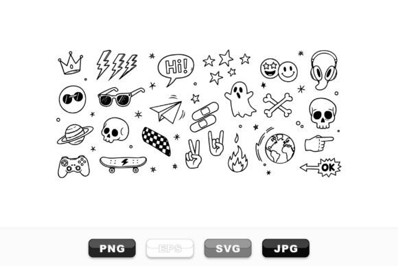 Download Edgy Doodle Vector Clipart Set - Edgy Collection