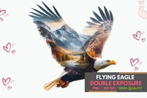 Download Majestic Flying Eagle Mountain Art PNG - Premium Resources