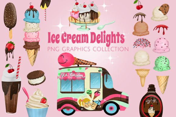 Download Ice Cream Shoppe Graphics Set - Ice cream Collection